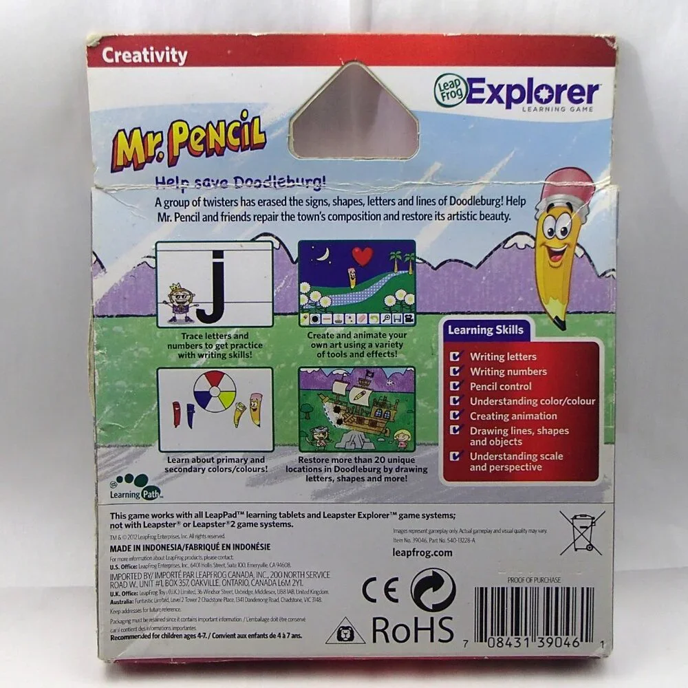LeapFrog Mr. Pencil Saves Doodleburg Learning Game LeapPad Tablets and Leapster